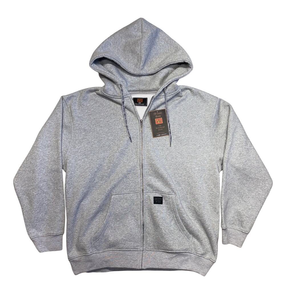County FB Hoodie XL Mens Gray Heavyweight Fleece Full Zip Sweatshirt Blank NWT